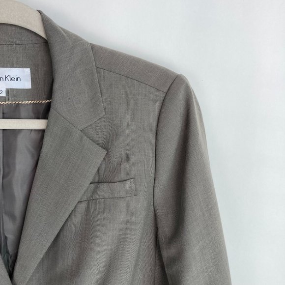 Calvin Klein Gray Two Button Blazer 12 - Picture 6 of 14